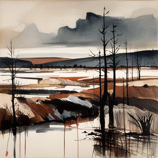 Harmonious Landscape in Mixed Artistic Styles