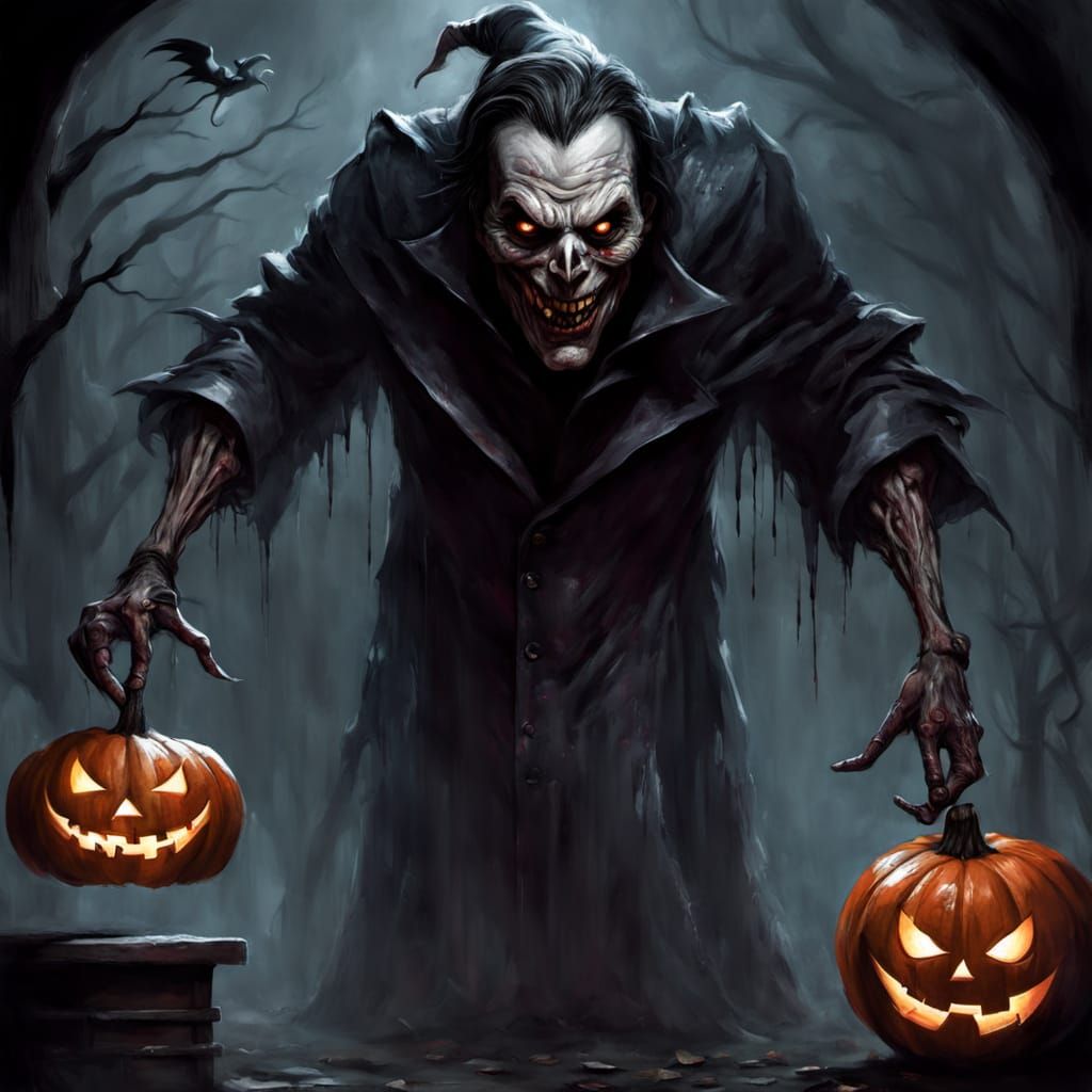 Sinister Halloween Figure in Dark Fantasy Style