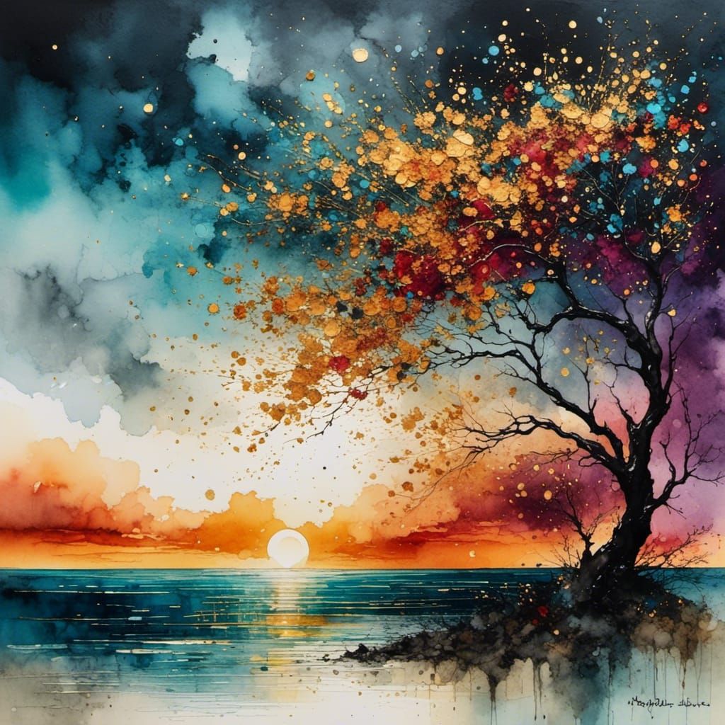 Gothic Dream in Watercolor and Ink