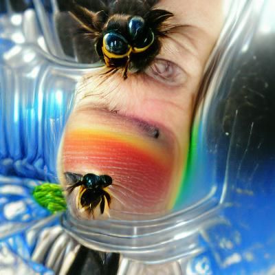 Rainbow Eyed Bee Portrait