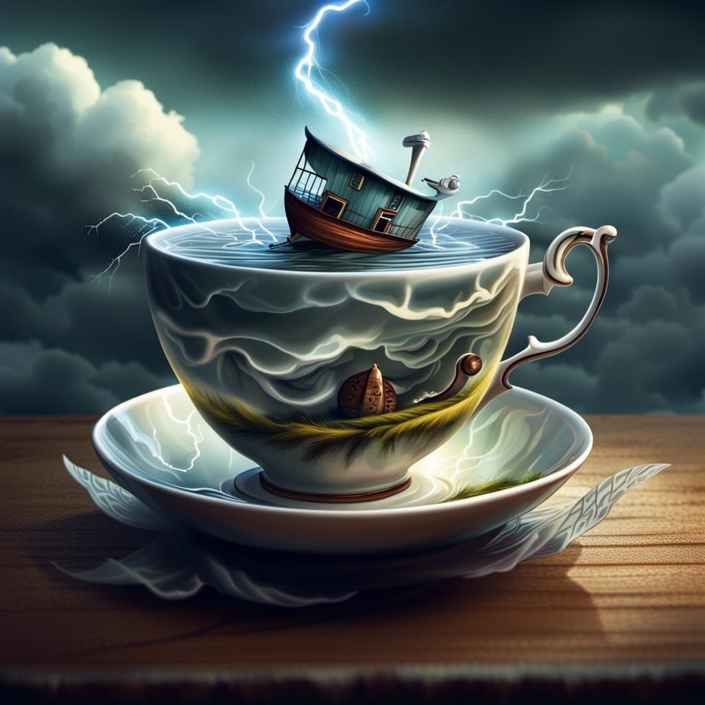 Storm in a Teacup Digital Painting in 4K