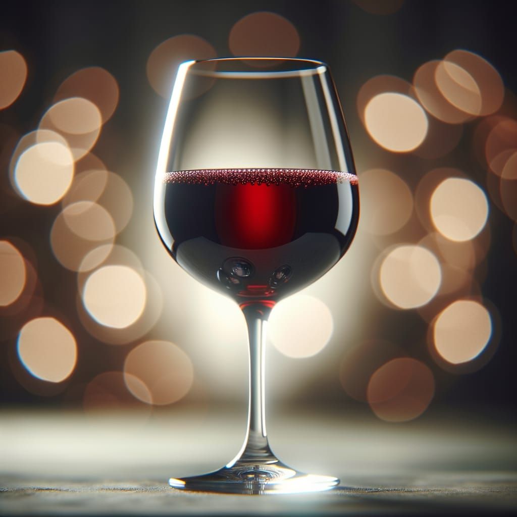 A Glass of Red Wine in Crystal Clarity