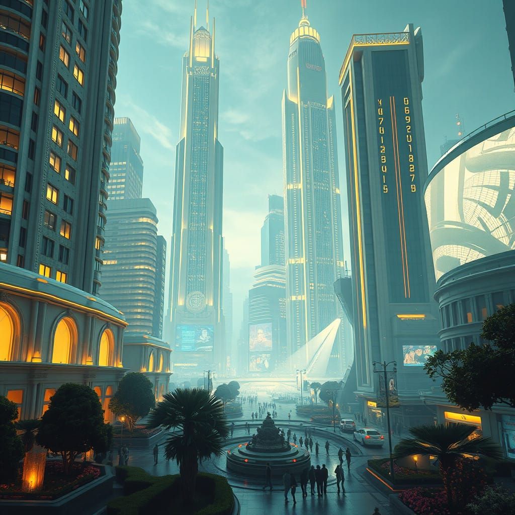 Futuristic Metropolis Sector: A Glimpse into Utopia's Dark H...