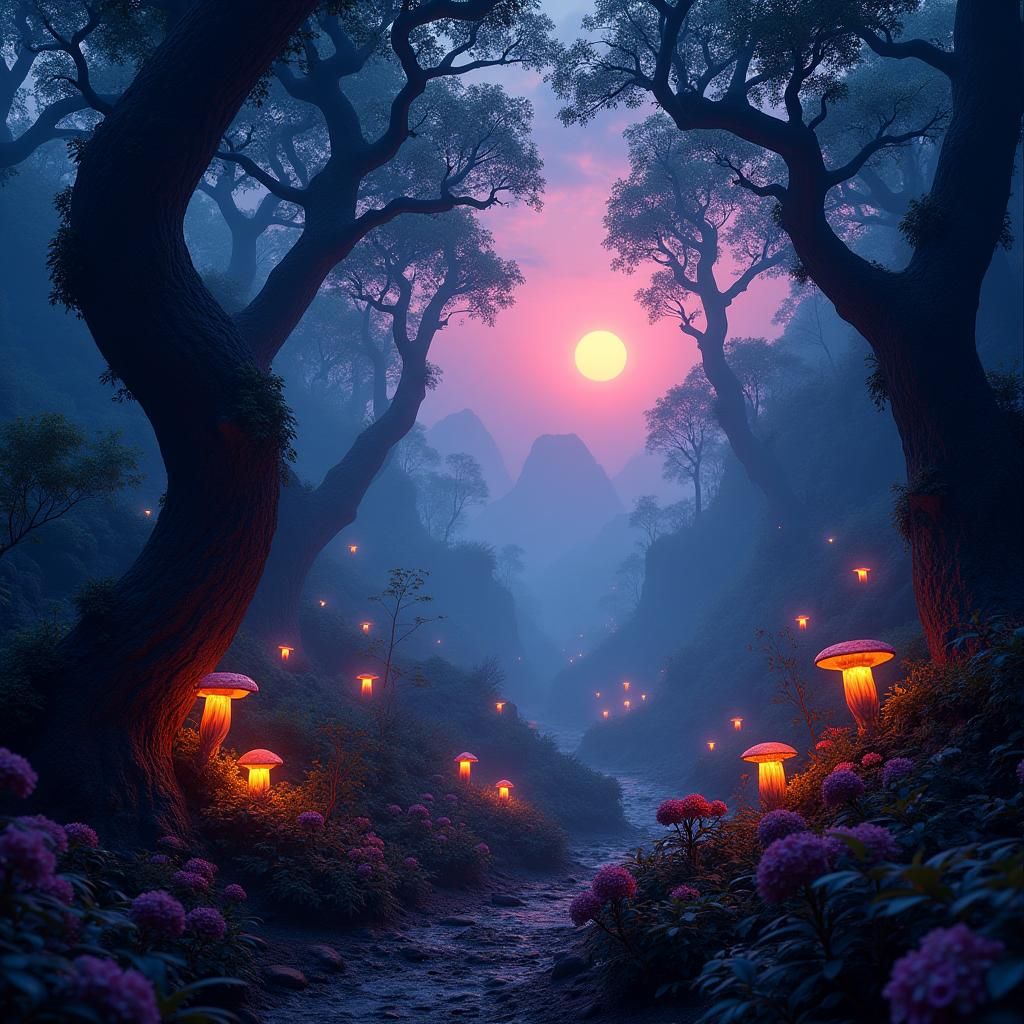 Mystical Jungle at Dusk in Unreal Engine 5