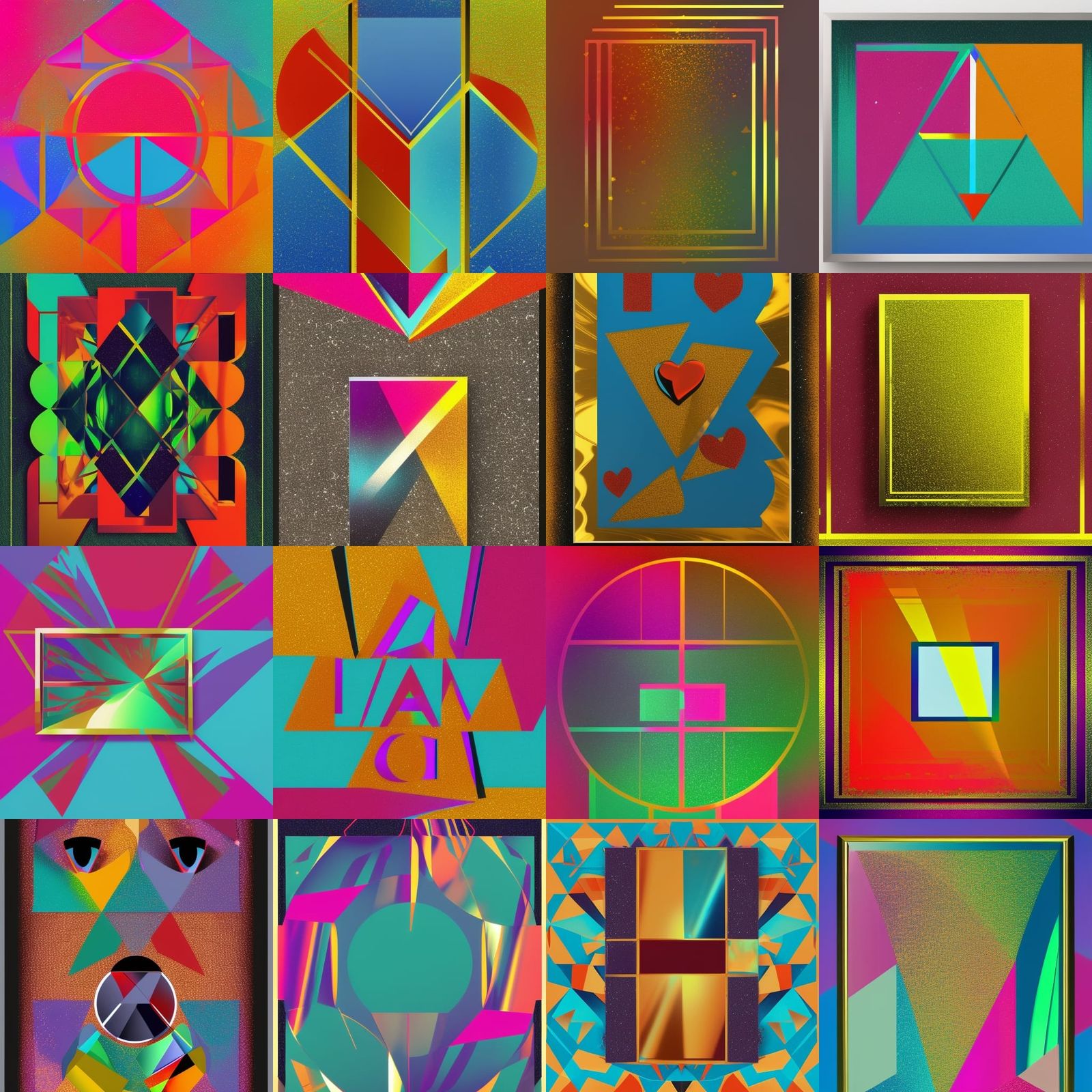 Glittering Love Mirror: Pop Art Digital Print