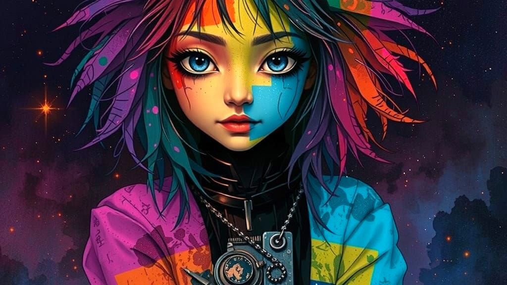 Abstract Glitch Effect Digital Art