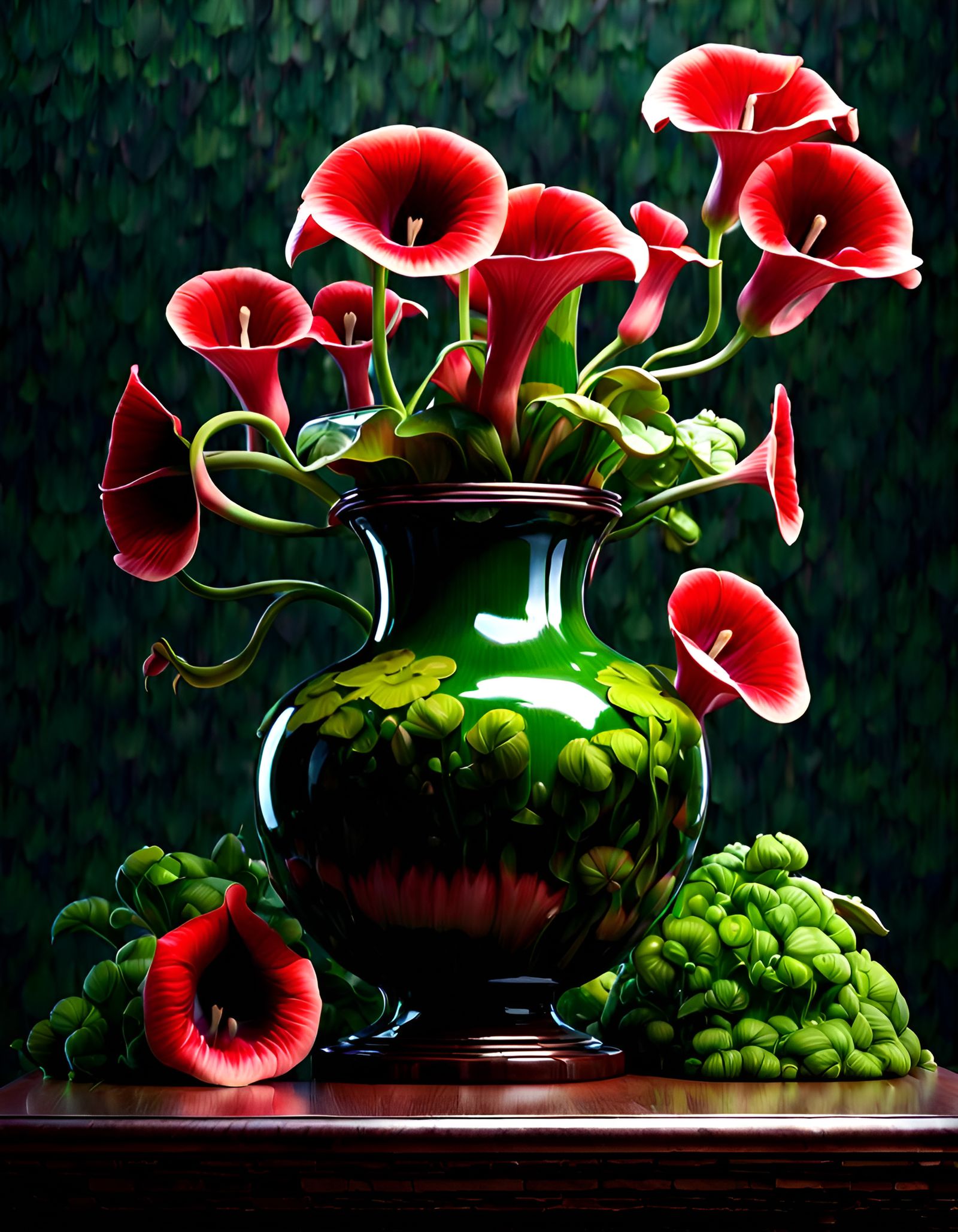 Carnivorous Blooms Still Life in Hyperrealism