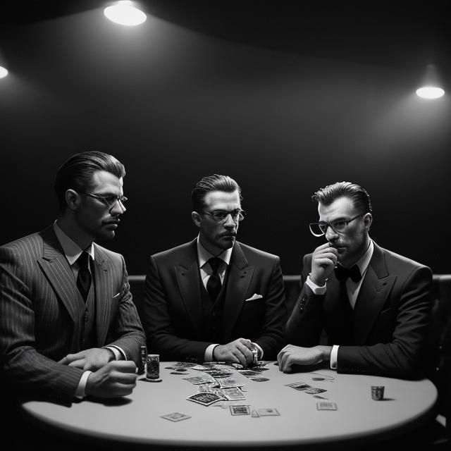 Noir Card Game in a Smoky Jazz Club