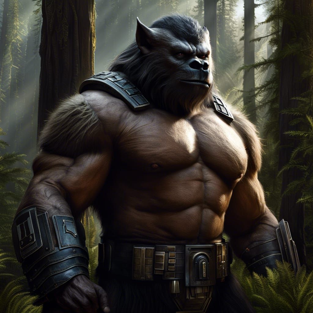 Muscular Furry Star Wars Alien Character