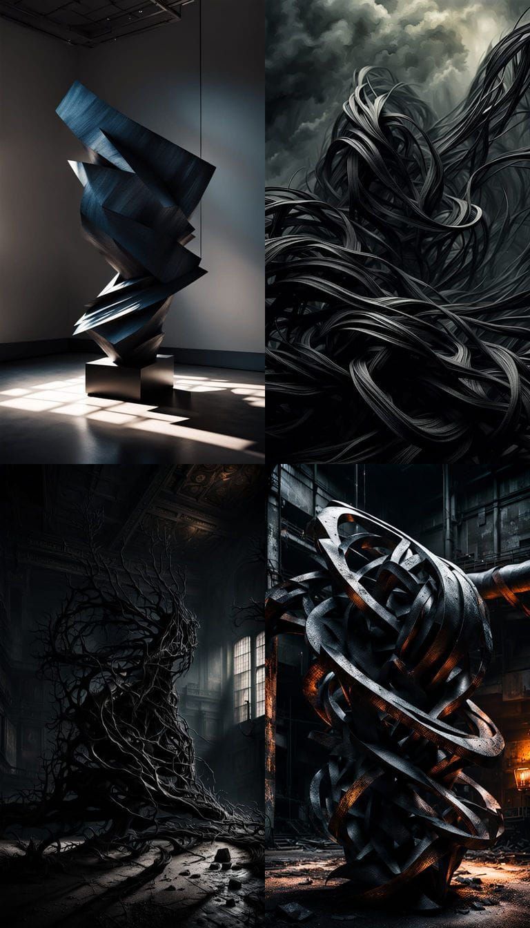 Surreal Dark Abstract Sculptures