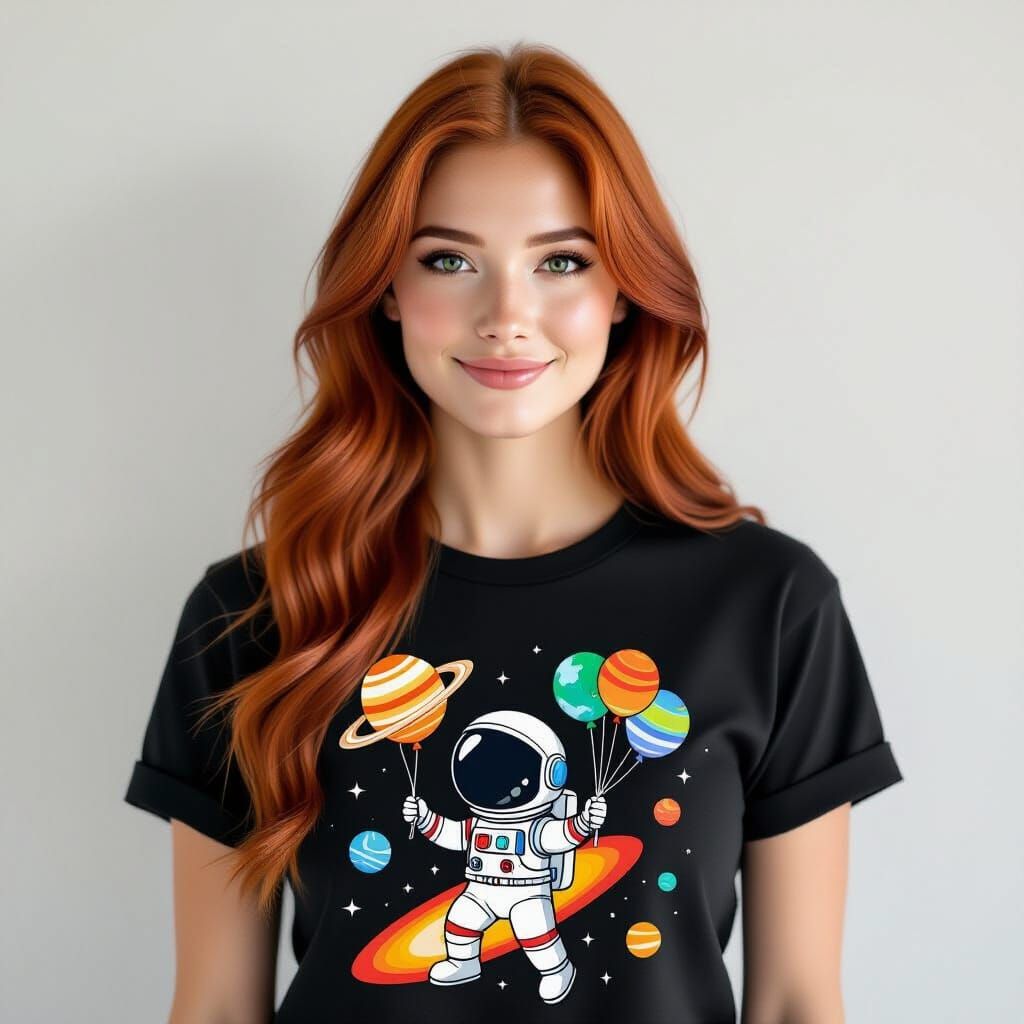 Japanese Woman Astronaut T-Shirt Design