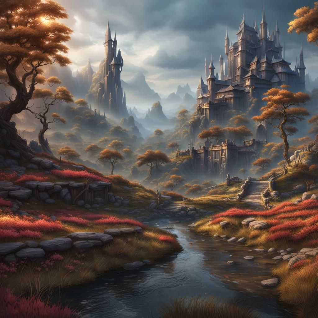 Fantastical Landscape Concept Art in Deep Color