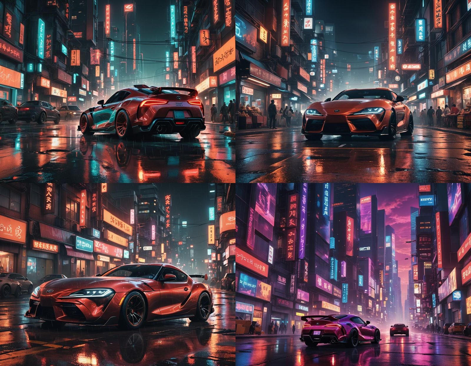 Red Supra in Cyberpunk City with Neon Lights