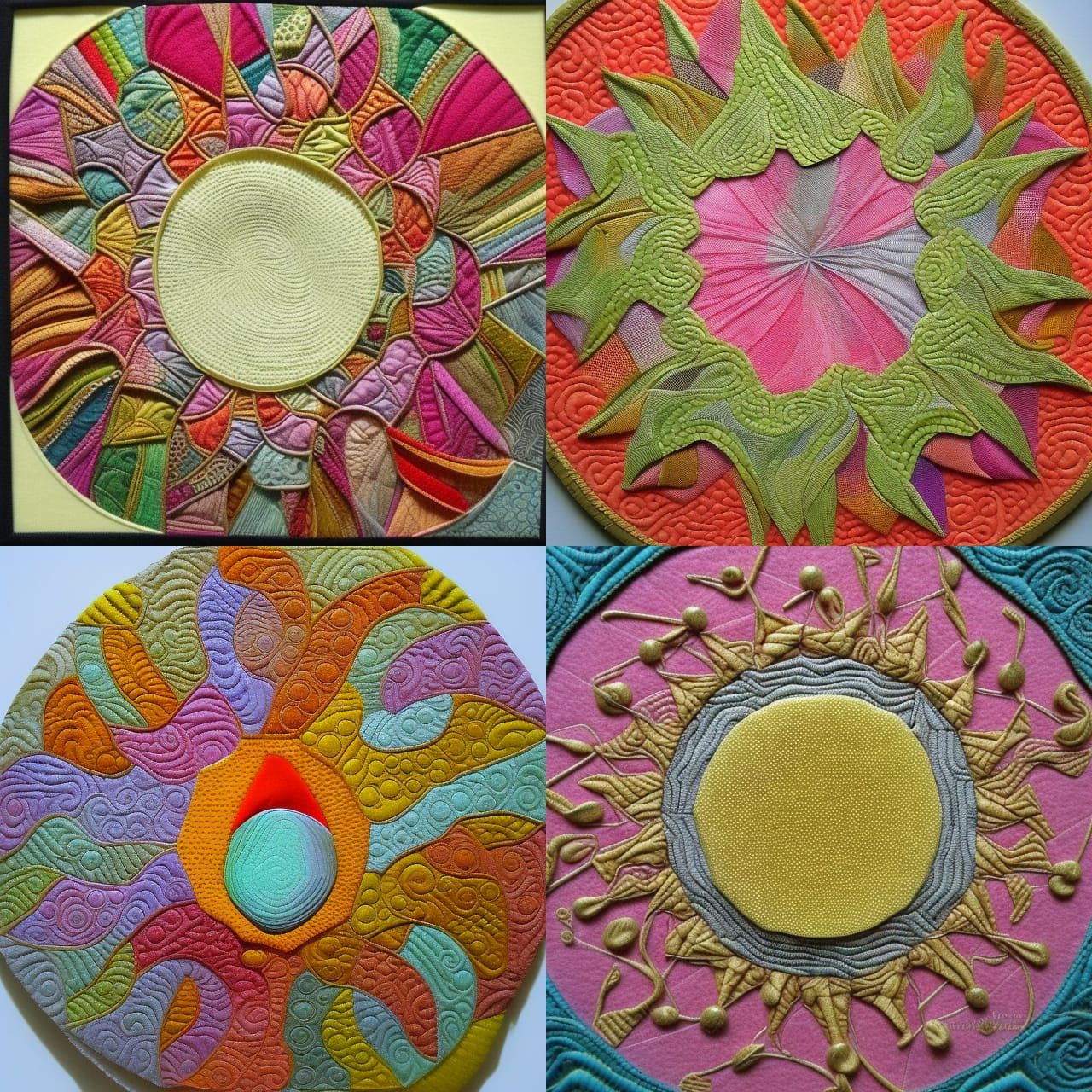 Buckyball Relief Sculpture with Textile Art Details