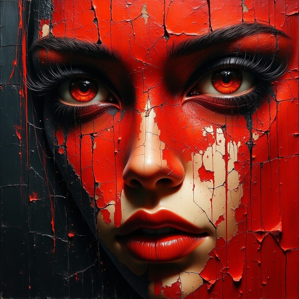 Intense Emotional Portrait in German Expressionist Style