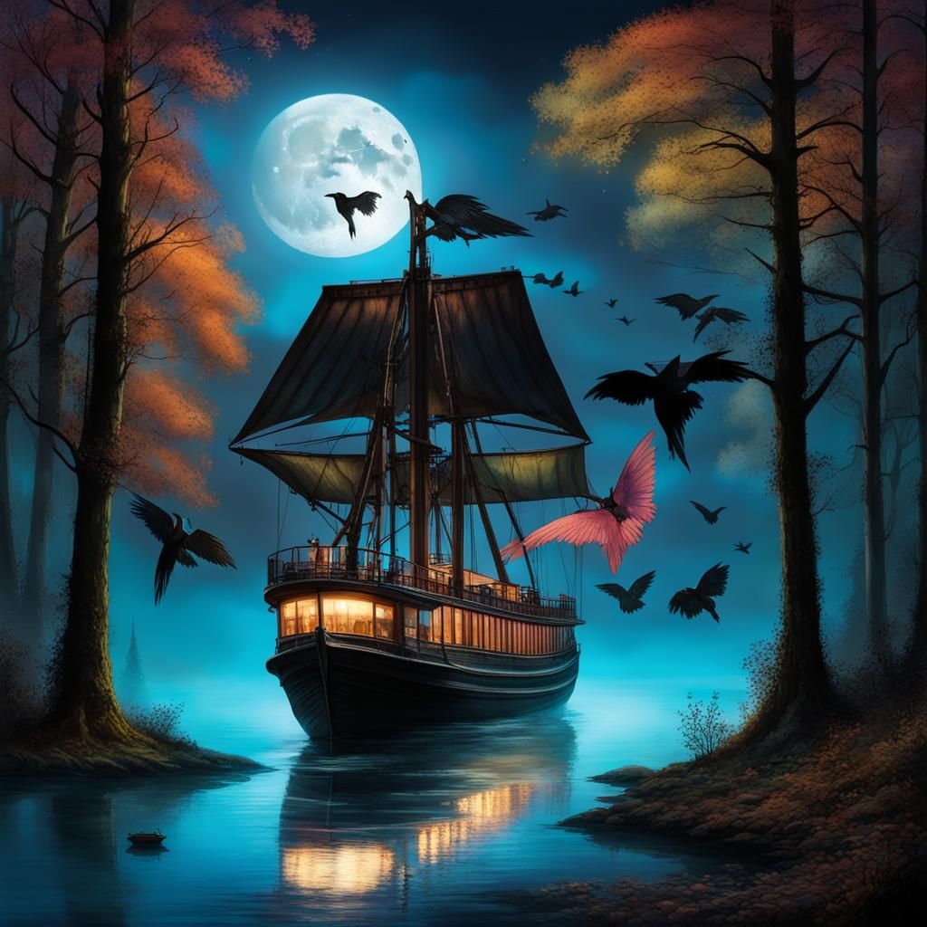 Gothic Fairies with Colorful Wings in Forest