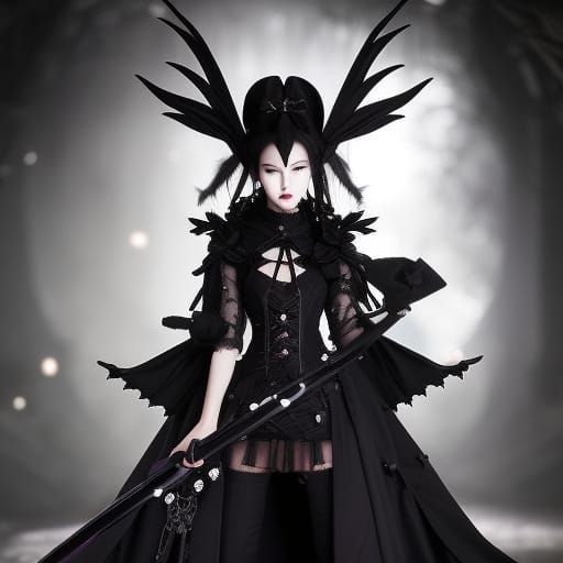 Gothic Samurai Rabbit in Black Matte Armor