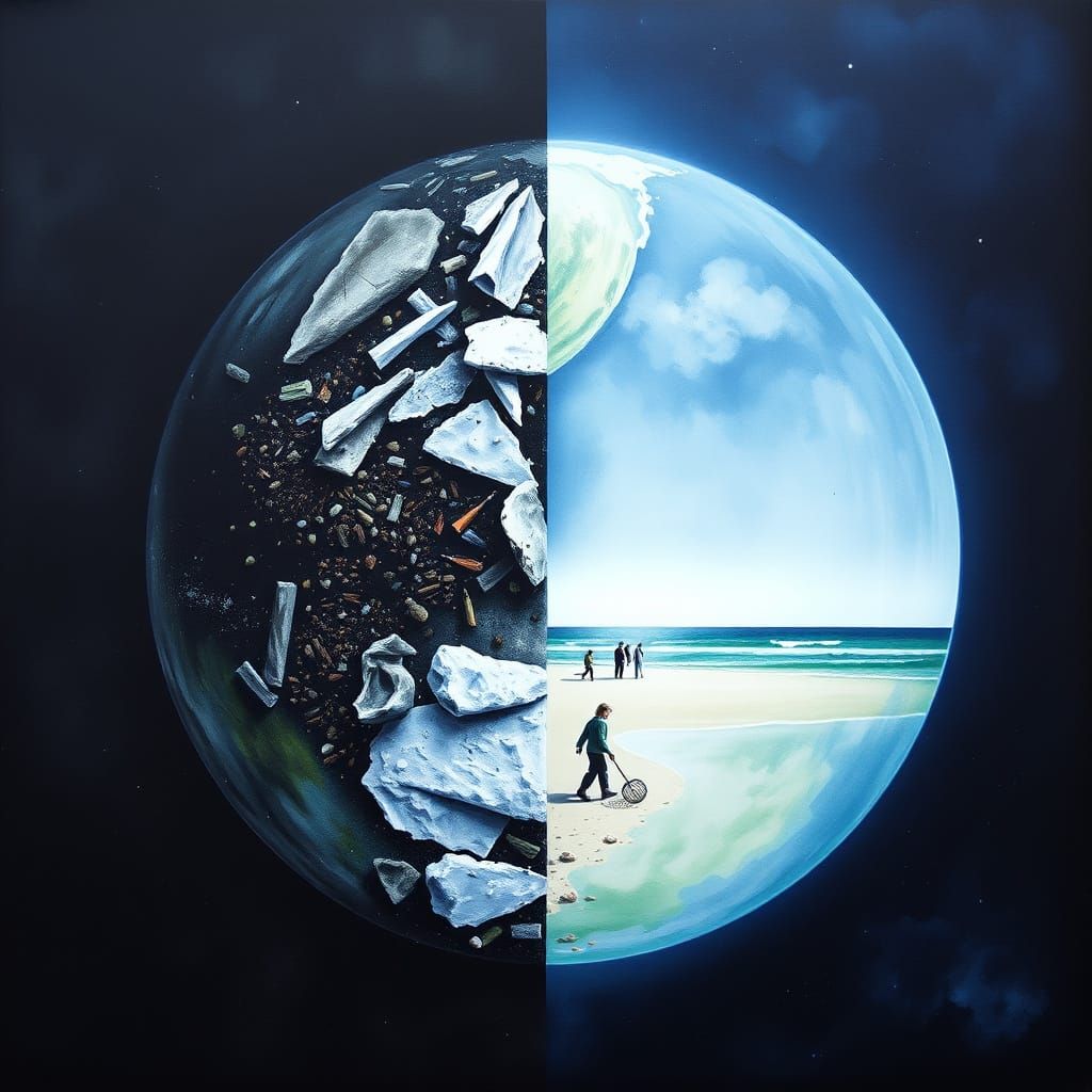 Earth Divided: An Impressionistic Surreal Vision