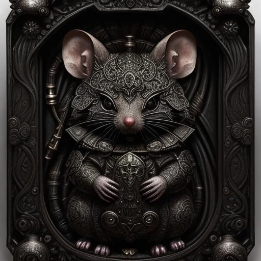 Biomechanical Mice in Surrealist Style