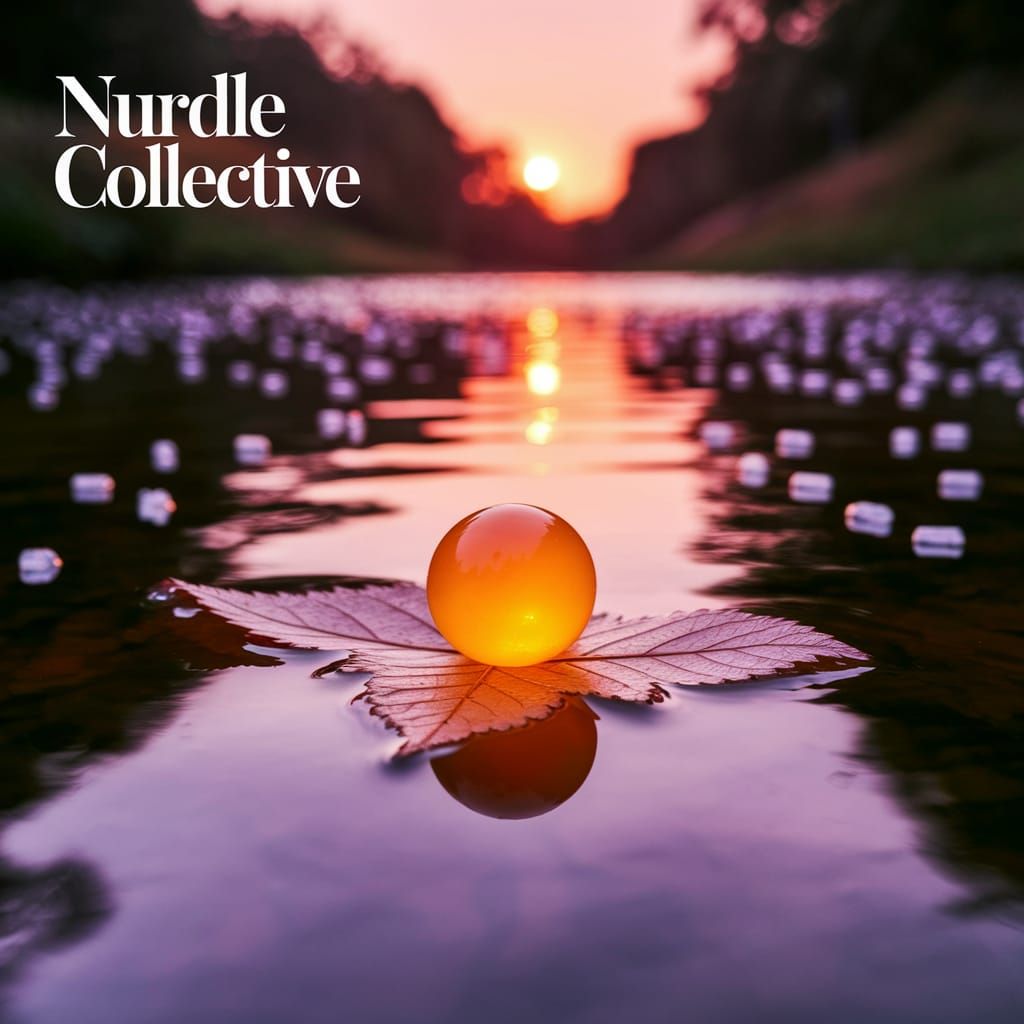 Glowing Nurdle Floating Downstream at Sunset