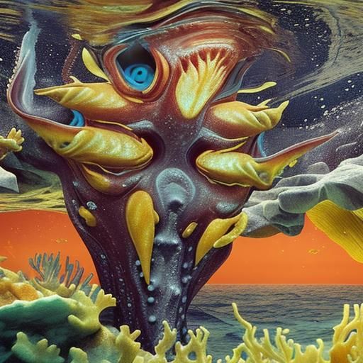 Vibrant Deep Ocean Life in 3D Render