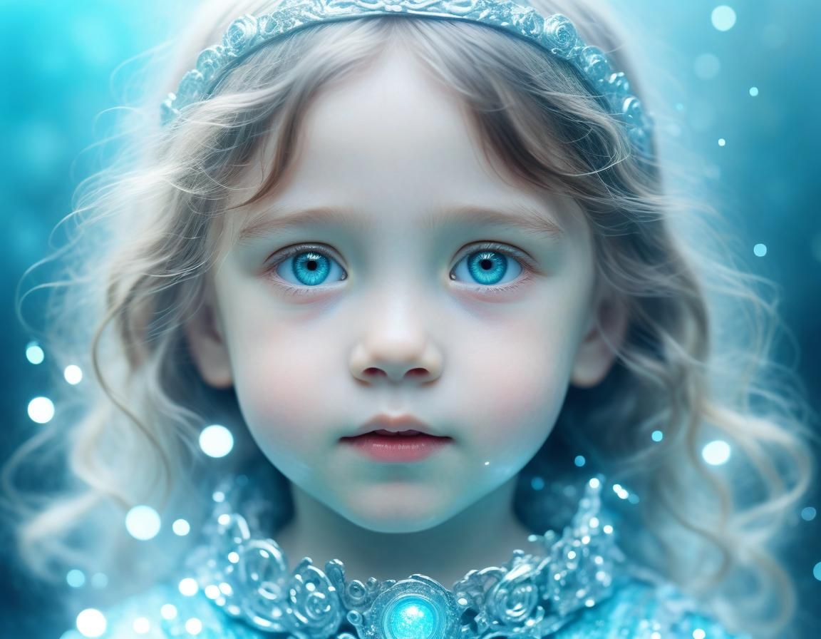 Ethereal Child: Iridescent Abstract Art