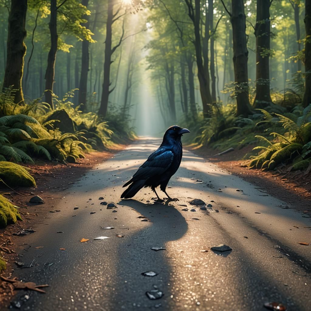 Hyperrealistic Forest Stone in Misty Sunlight