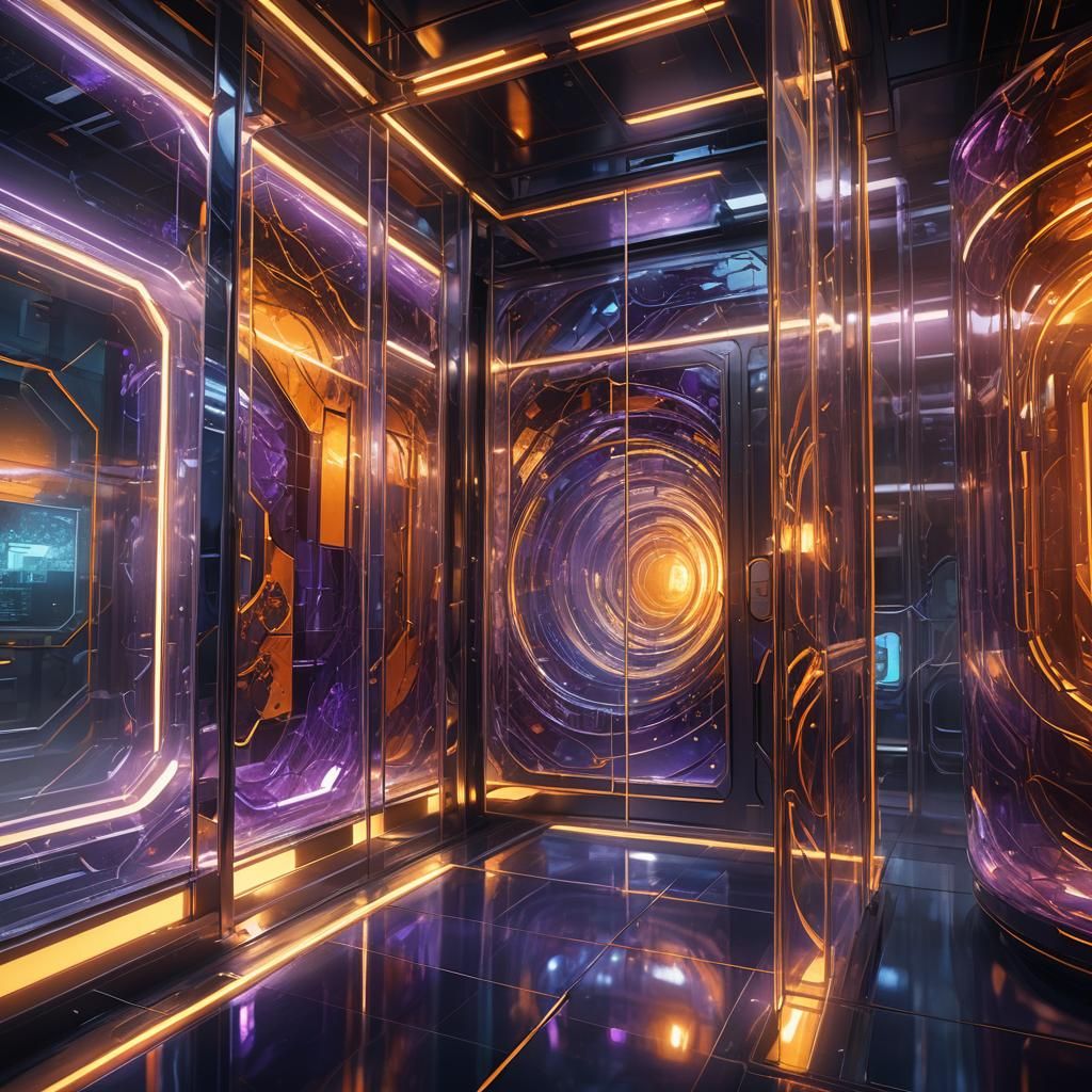 Sleek Futuristic Containment Cell in Ethereal Light