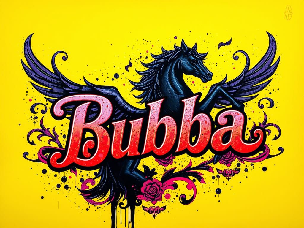 Logo with Pegasus in Graffiti Splash Art Style