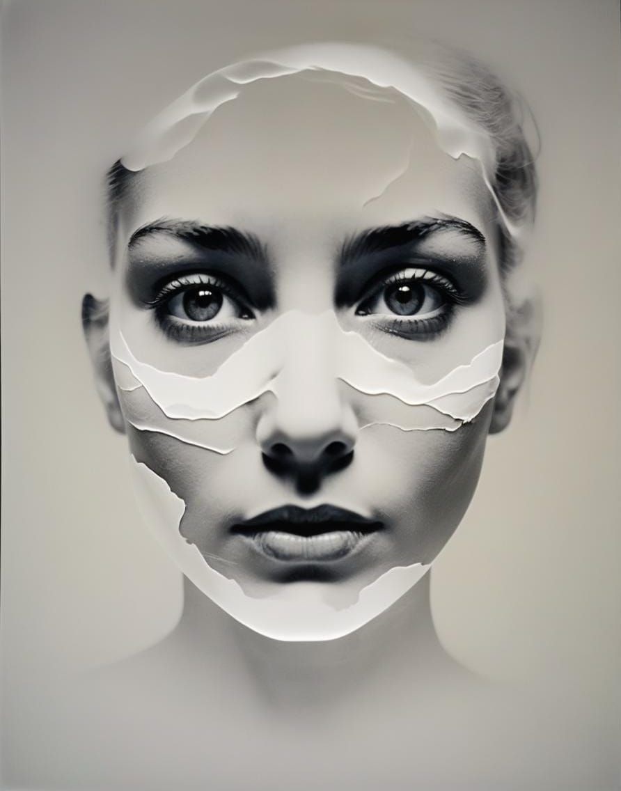 Abstract Portrait in Velvet Painted Style