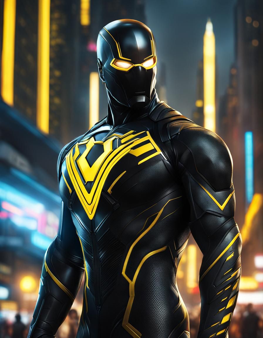 Biopunk Superhero in Cyber Bodysuit Concept Art