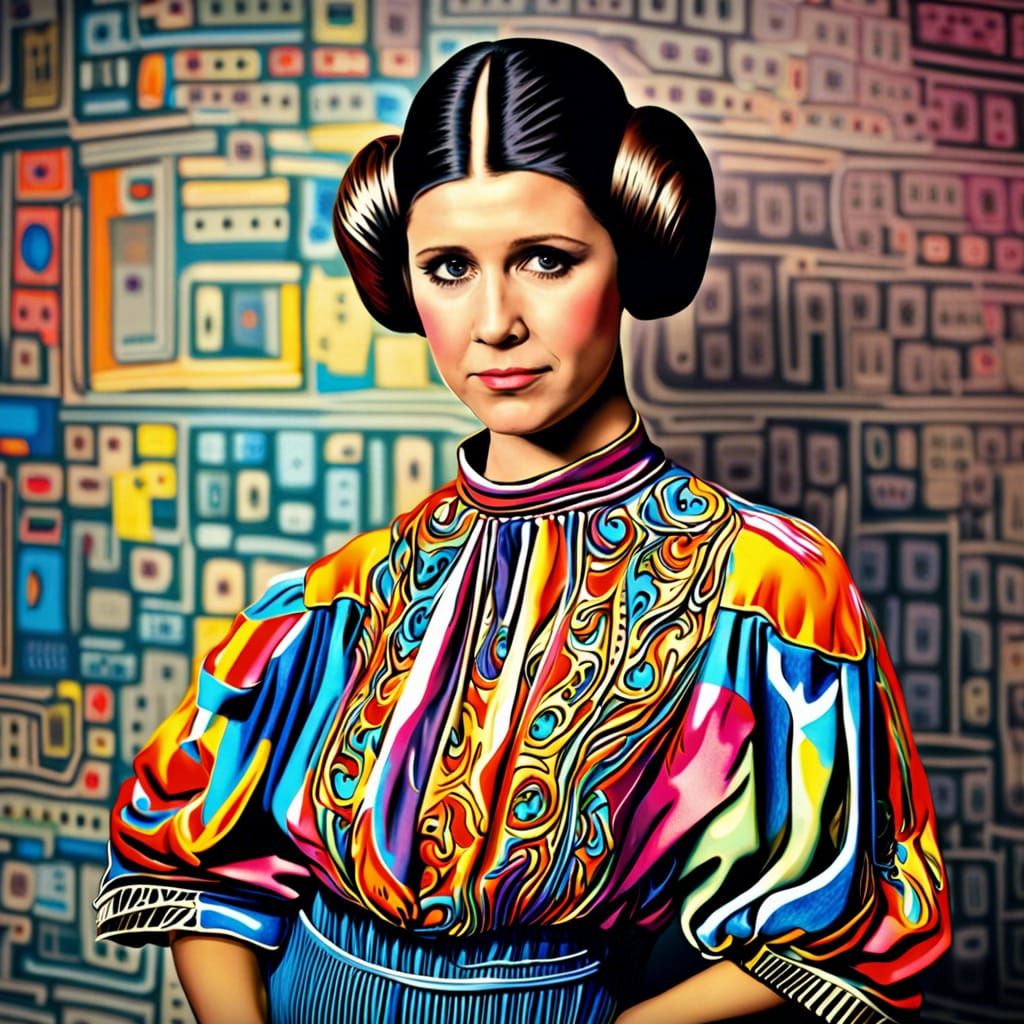 Young Carrie Fisher Portrait: A Vision of Happiness