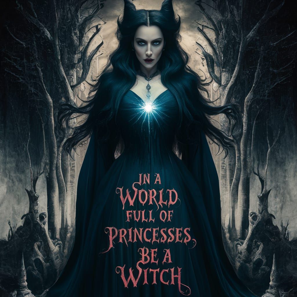 Gothic Witch in Haunted Forest: Dark Fantasy Art