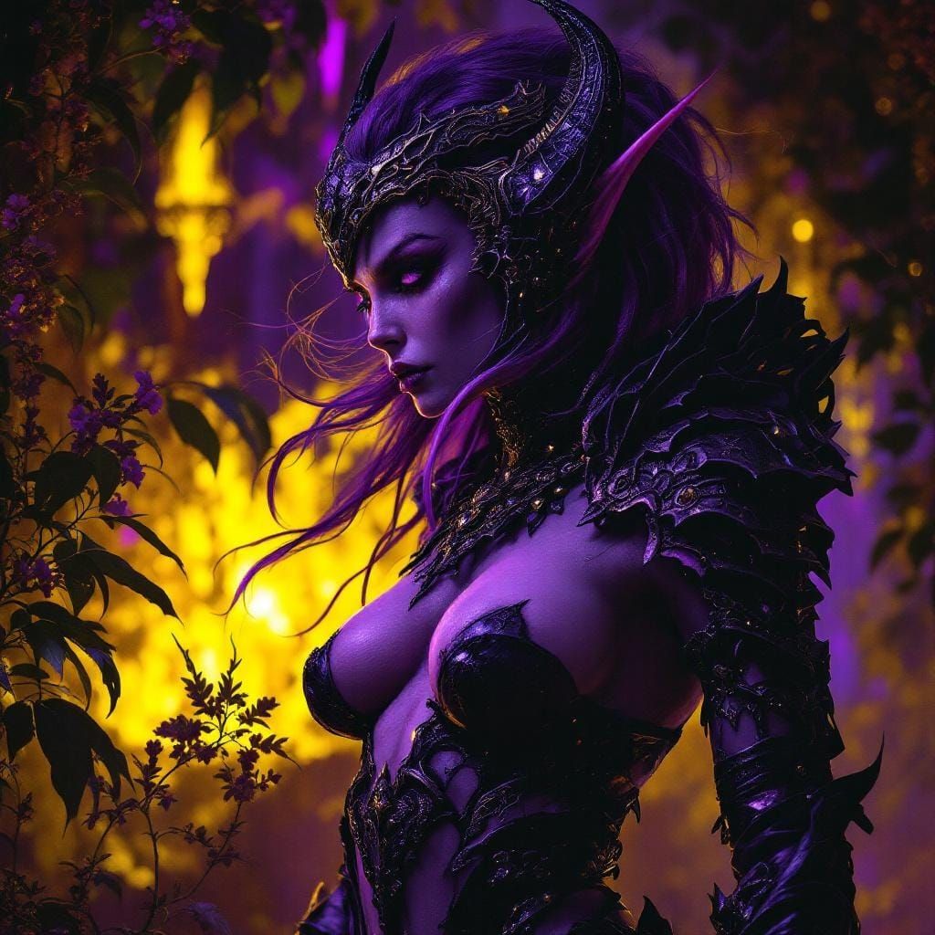 Dark Fantasy Drow Warrior Mommy in Leather Armor