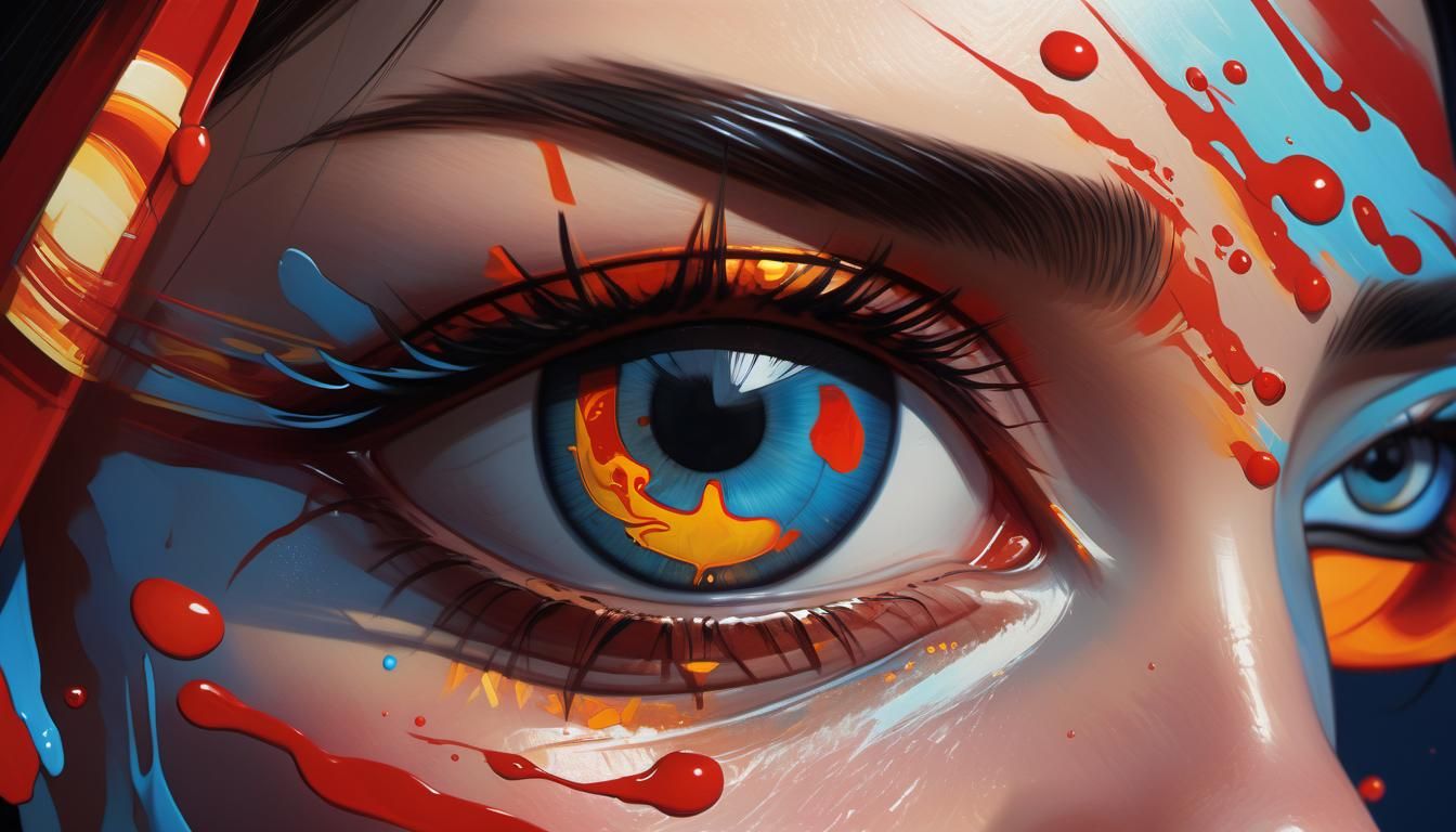 Hyperrealistic Azula Portrait with Colorful Background