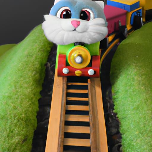 Adorable Cat Train Races Down Track