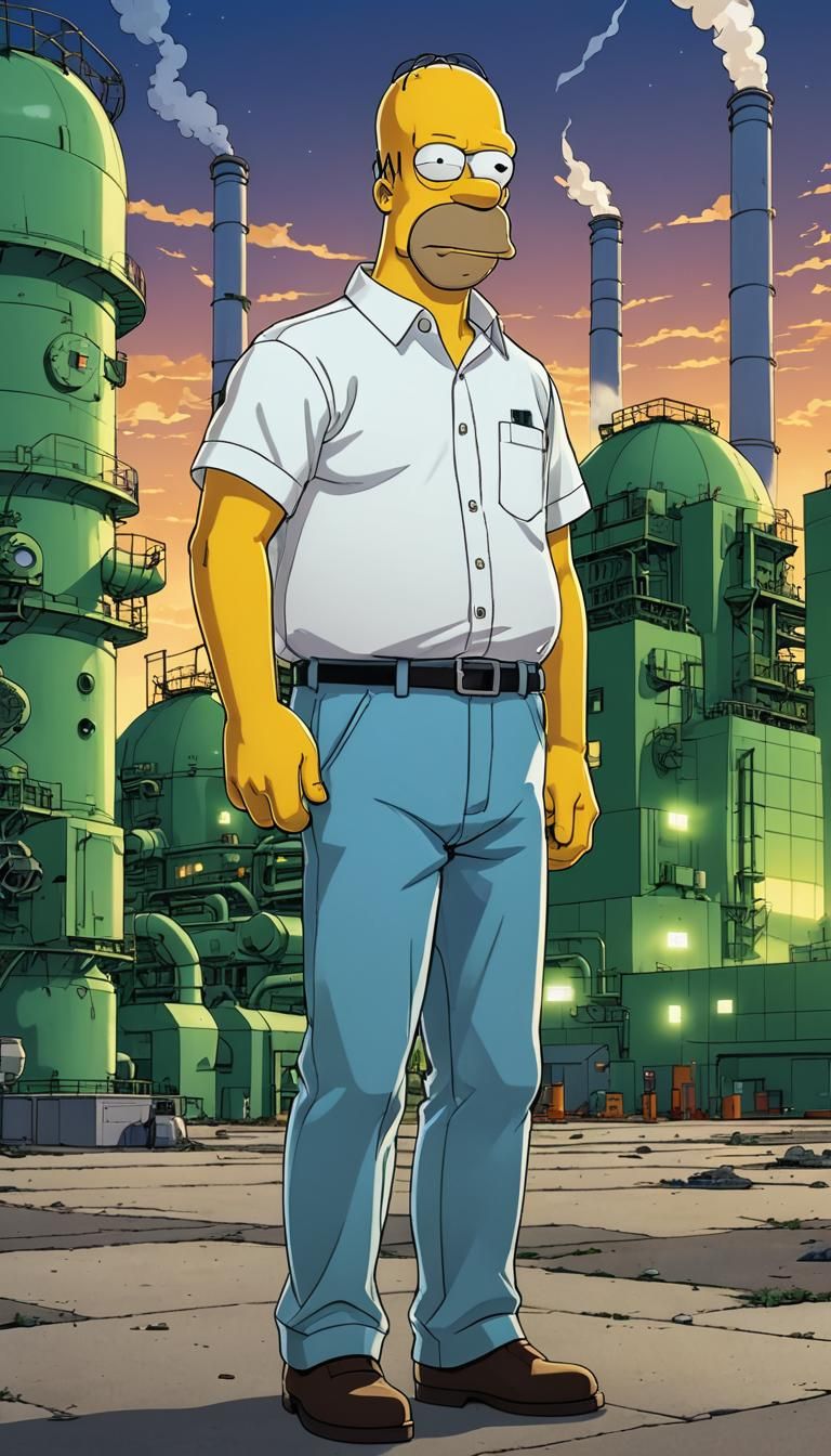 Homer Simpson Redesigned in Anime Style