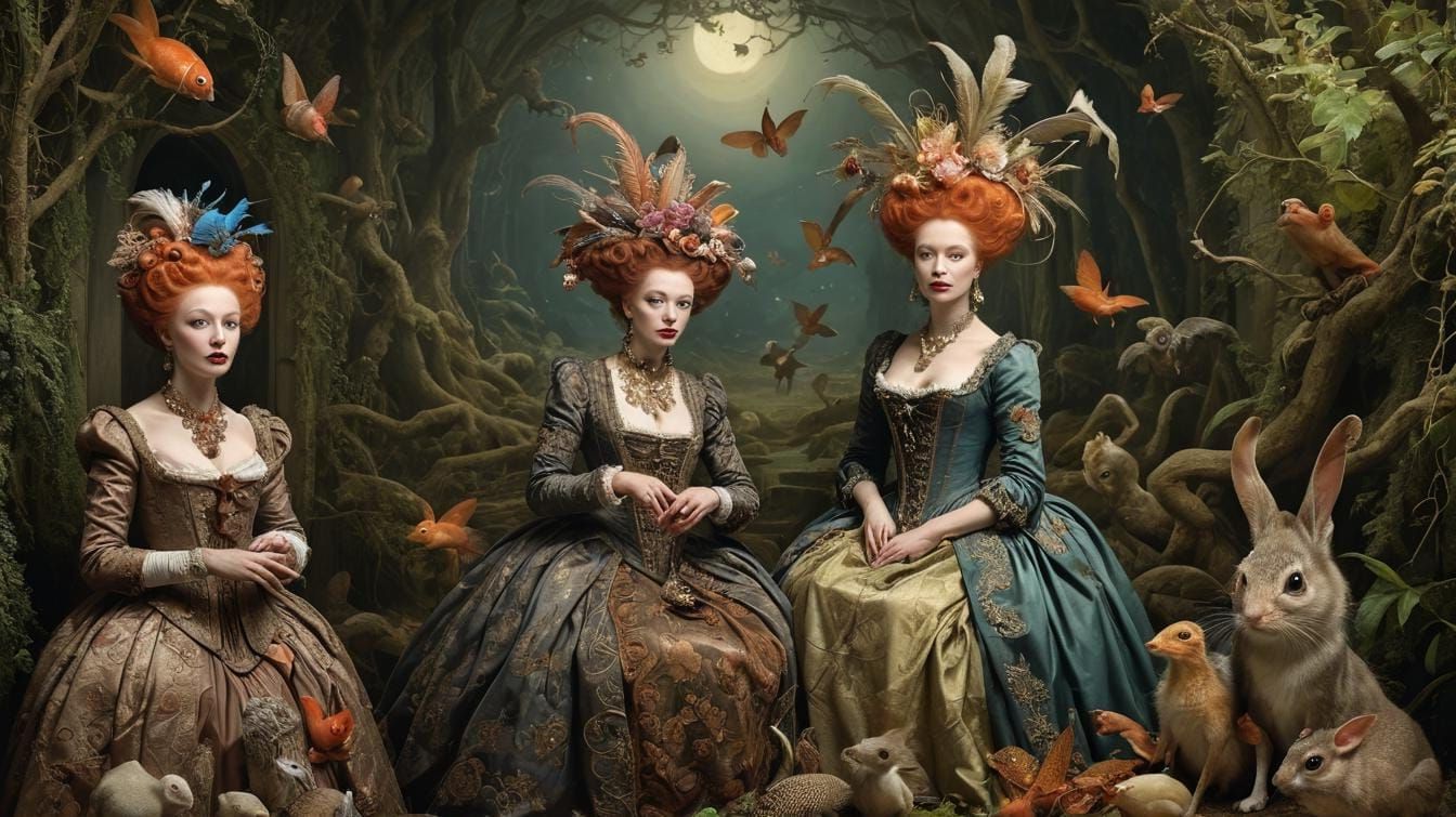 Surreal Ladies with Fantastic Creatures