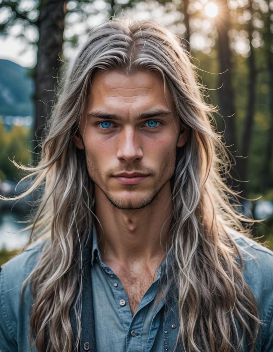 Silver-Haired Man Portrait in Natural Light