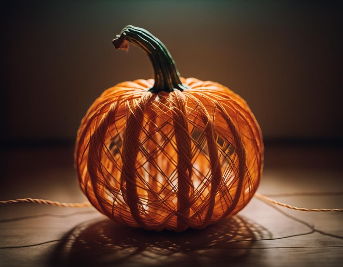 String Art Pumpkin in Cinematic Style