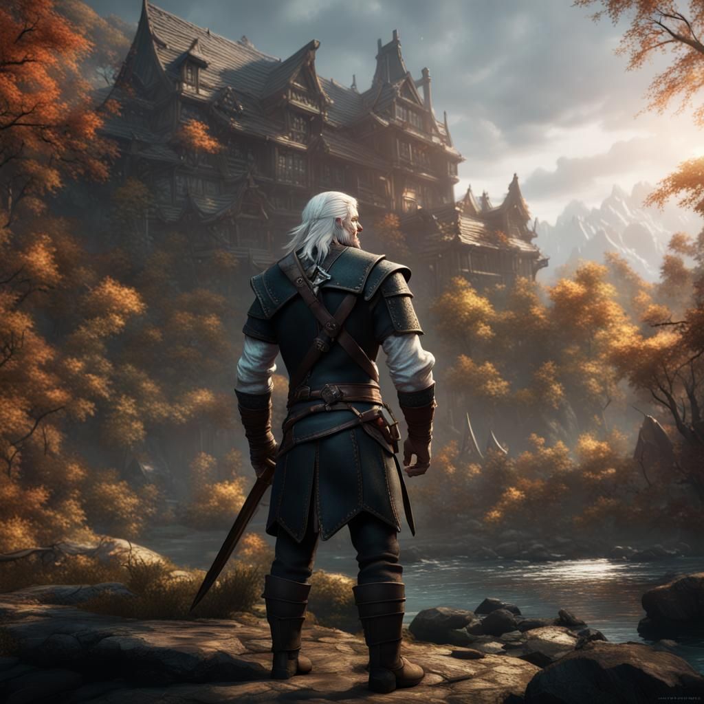 Witcher Reading Book: Dark Fantasy Concept Art