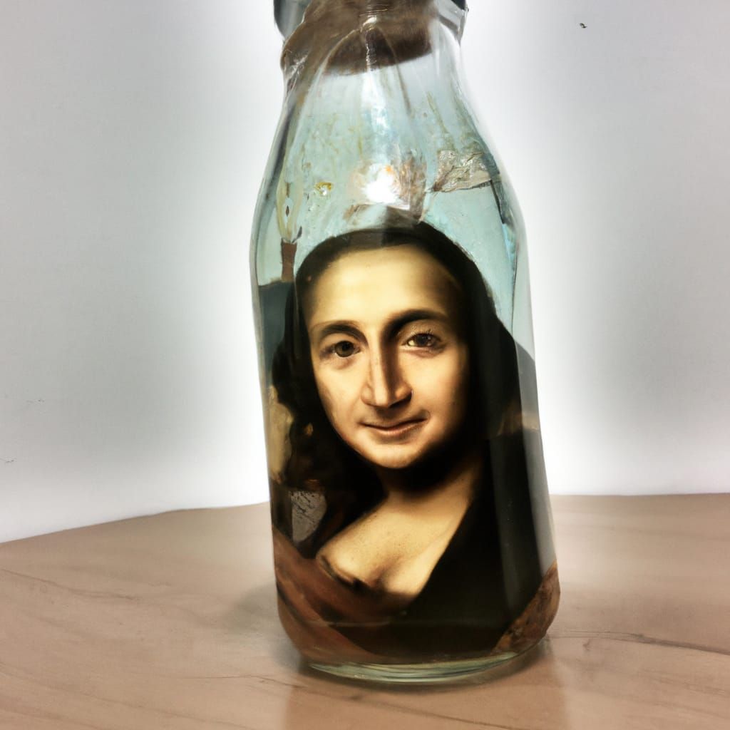 Mona Lisa in a Bottle: Digital Art