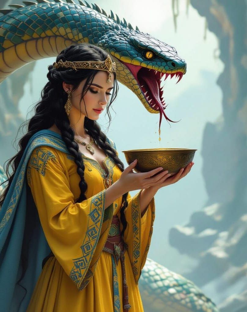 Viking Goddess Sigyn and the Venomous Snake