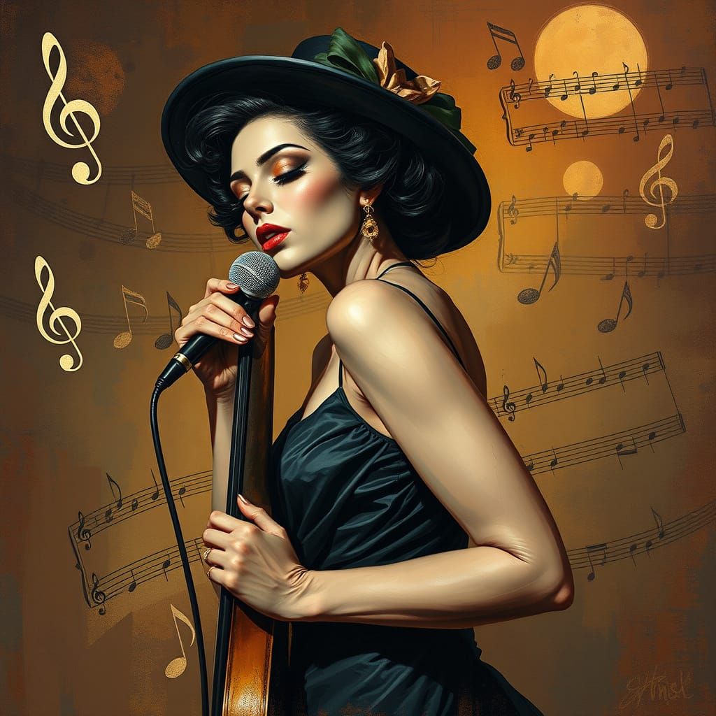 Sultry Jazz Singer in Earthy Atmosphere