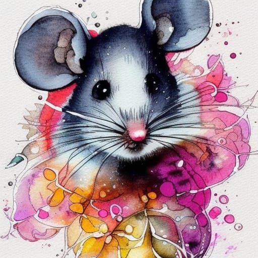 Watercolor Mouse Illustration