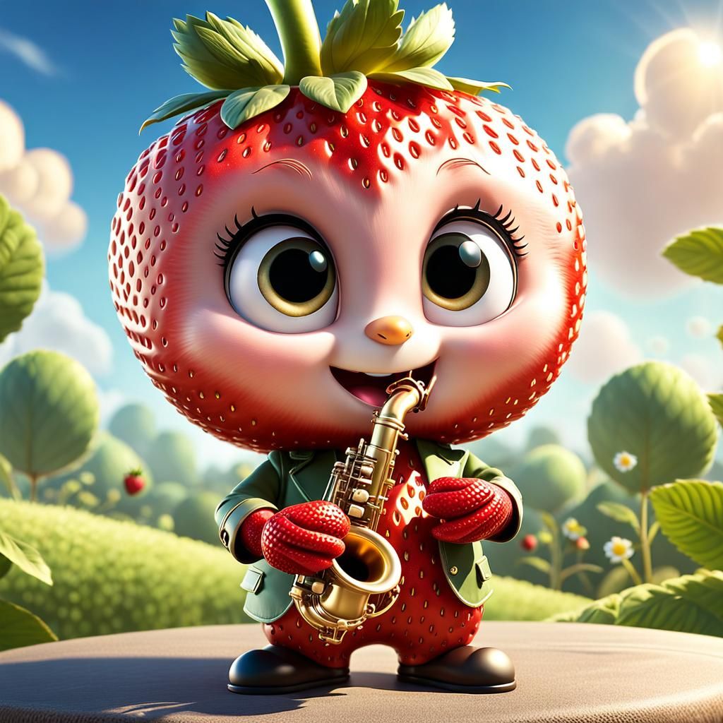 strawberry and saxophone