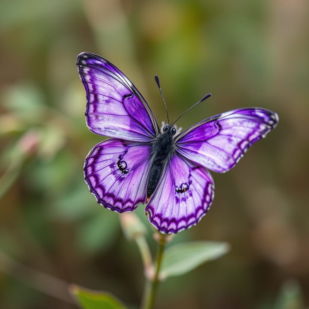 Purple Butterfly in the Style of Kurt Schwitters