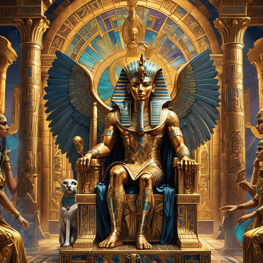 Egyptian Pharaoh in Art Nouveau Style