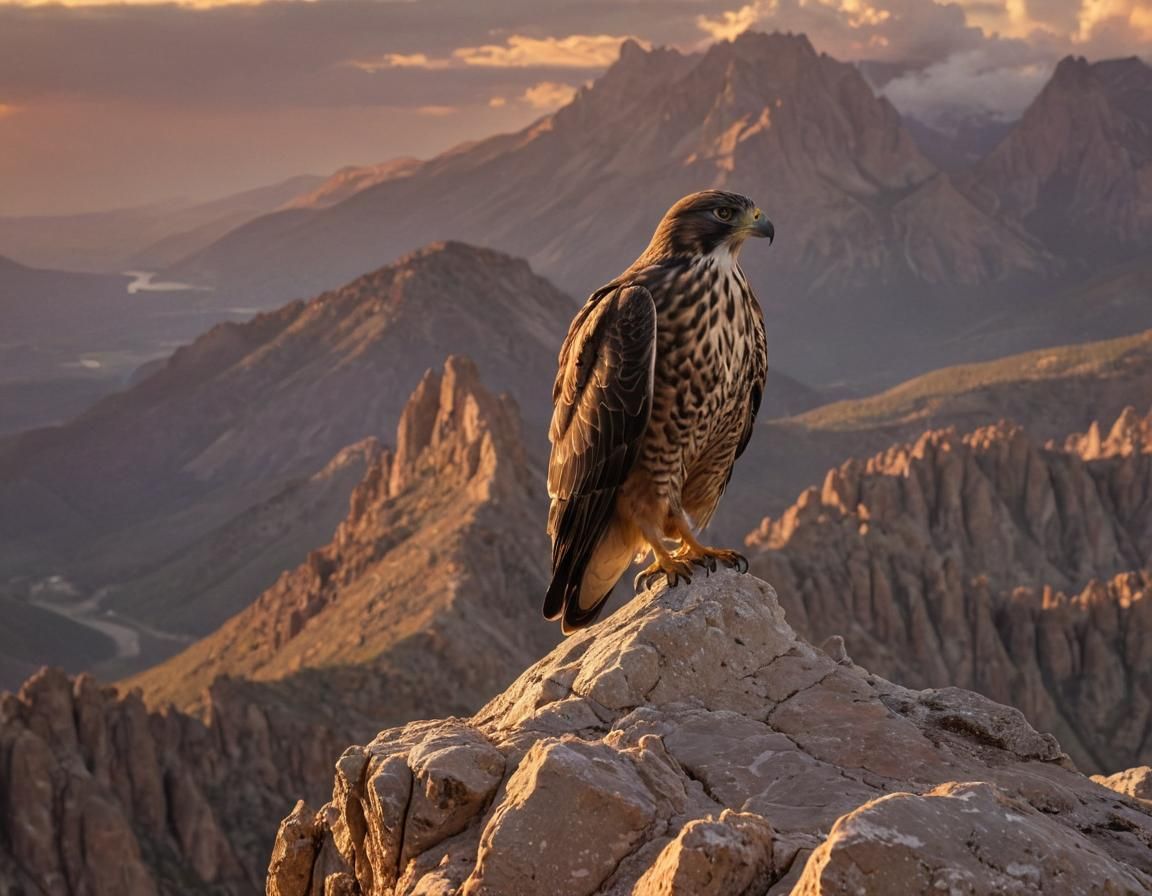 Regal Falcon Perched at Sunset in Ultra-High Definition