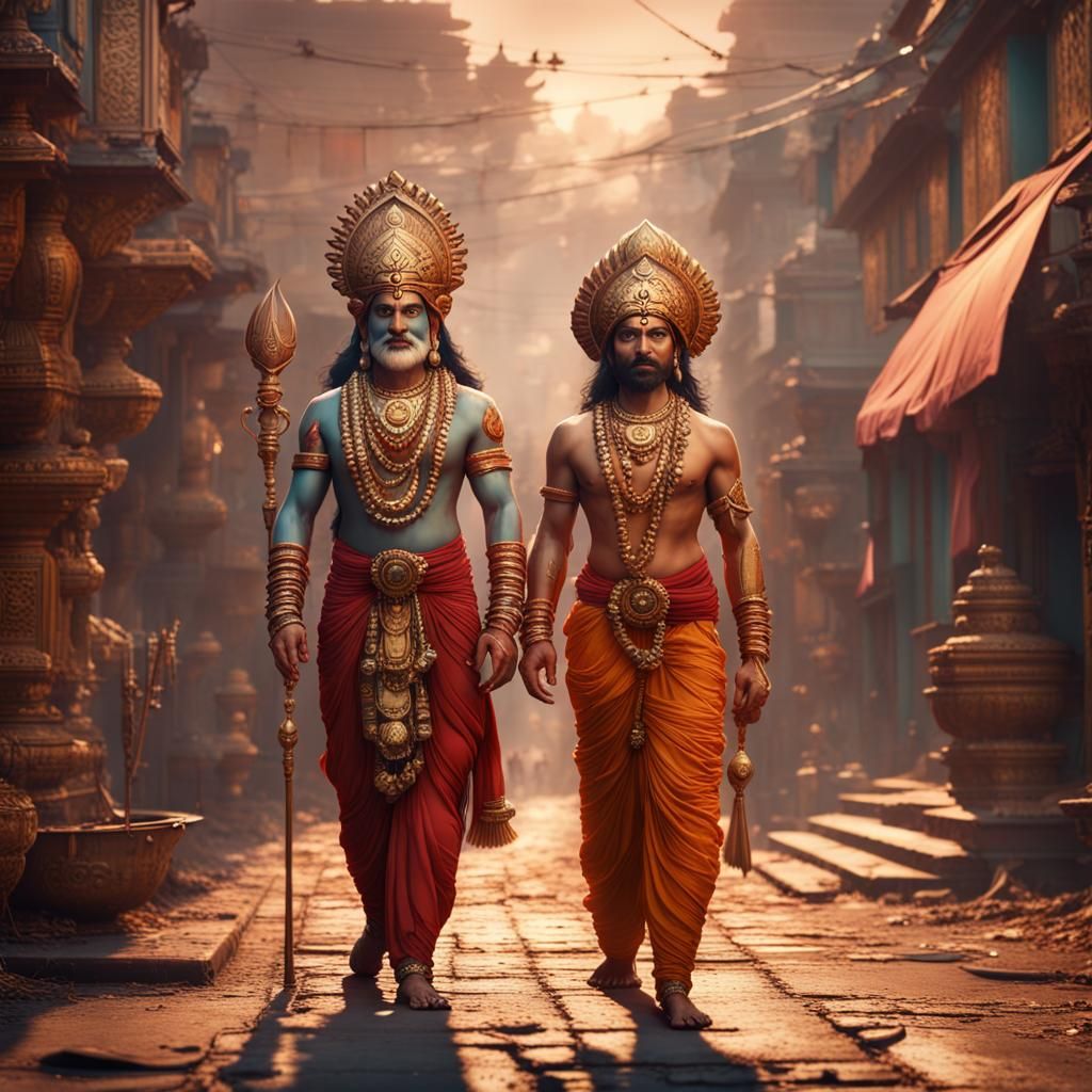 Indian Gods Walking on Indian Streets